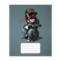 Тетрадь 12 листов в узкую линию Calligrata "Собачий стиль", обложка мелованный картон, ВД-лак, блок офсет, белизна 95%, МИКС