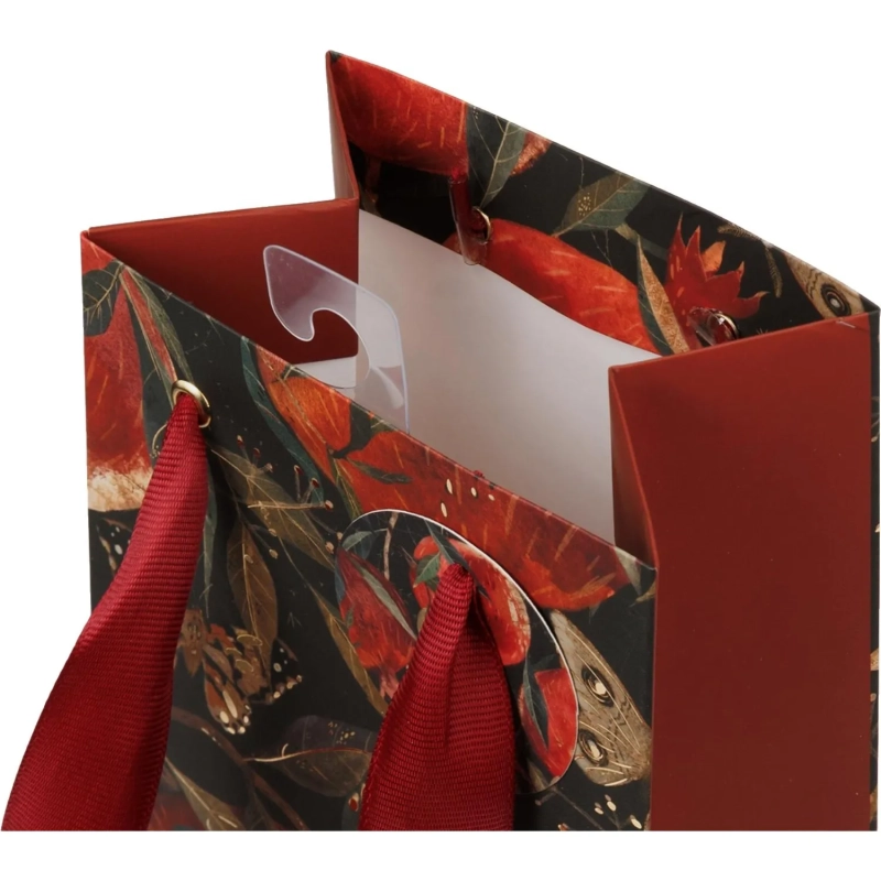 Пакет под бутылку подарочный PREMIUM FLORA.ГРАНАТ,12.3x36x9 см 2-856/05