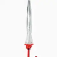 Зонт - трость полуавтоматический &laquo;Стиль&raquo;, 8 спиц, R=44/58 см, d=88 см, прозрачный, красный