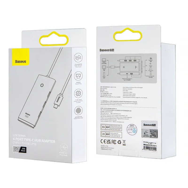 HUB Type-C на 4 USB + Type-C Baseus WKQX030301 HUB Type-C на 4 USB + Type-C Baseus WKQX030301