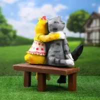 Садовая фигура из полистоуна &laquo;Коты на лавке&raquo;, 40&times;18&times;40 см