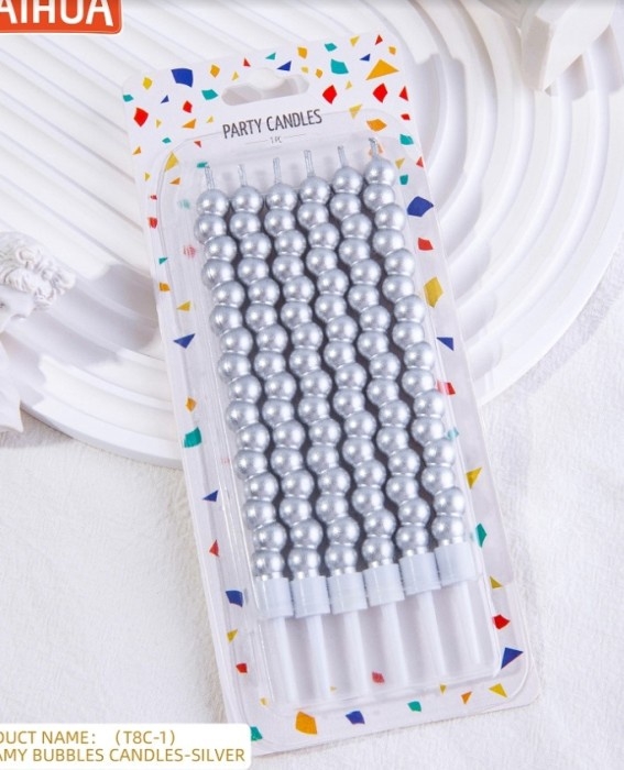 Свечи для торта &laquo;Жемчужины&raquo;, 6 шт., перламутр