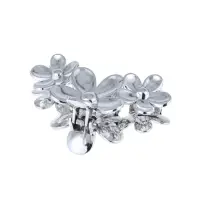 Краб для волос "Хилман" цветы, 11 см, серебро