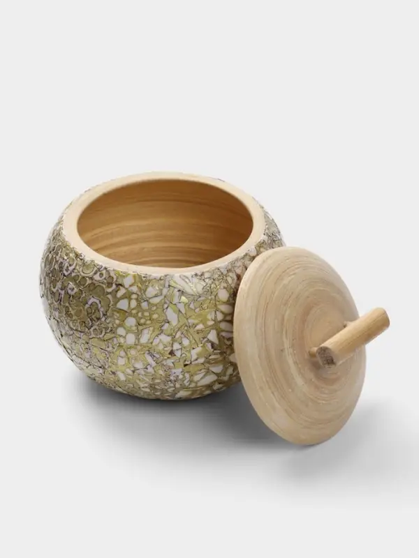 Банка для сыпучих продуктов, 13&times;13&times;12 см, бамбук