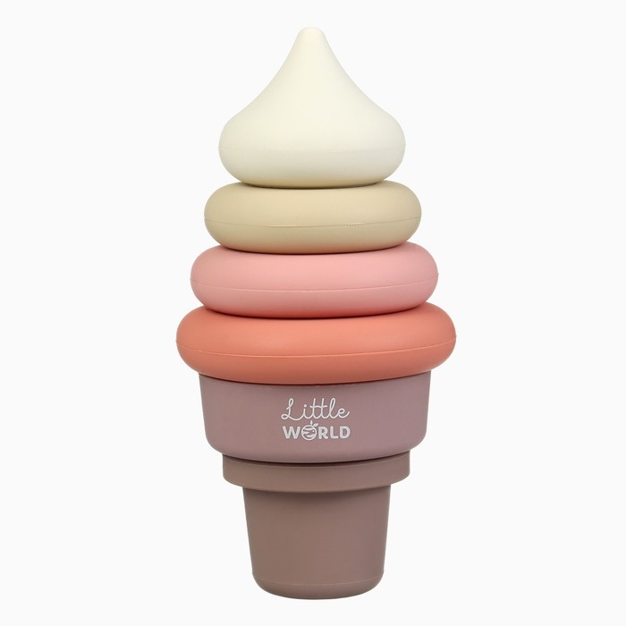 Развивающая игрушка - пирамидка «Мороженка», силикон, Mum&Baby Развивающая игрушка - пирамидка «Мороженка», силикон, Mum&Baby