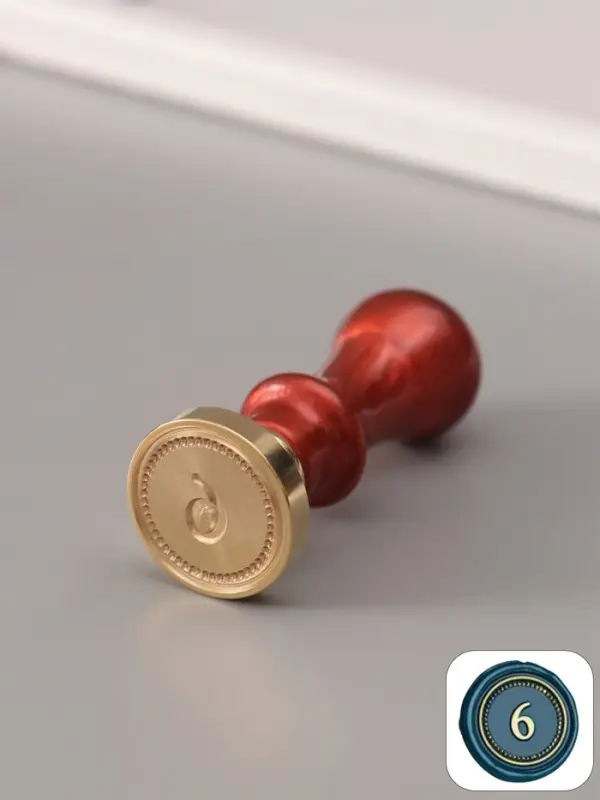 Печать для сургуча с пластиковой ручкой &laquo;Классика цифра 6&raquo;, 2.5&times;2.5&times;6.3 см