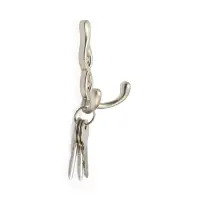 Крючок мебельный CAPPIO PIGTAIL, двухрожковый, цвет матовый сатиновый никель