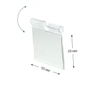 Ценникодержатель на крючок откидной 3.9&times;5 см, цвет прозрачный