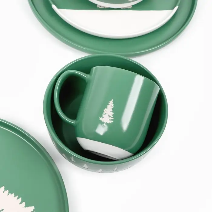 Блюдо новогоднее &laquo;Зимний лес&raquo;, d=27.3 см, ручная работа