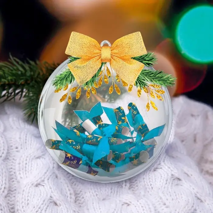 Ёлочный шар своими руками на новый год &laquo;Весёлый праздник!&raquo; с пожеланиями, набор для творчества