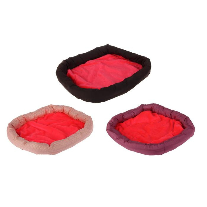 Лежанка мягкая с бортом, 55 х 40 см, микс цветов Лежанка мягкая с бортом, 55 х 40 см, микс цветов