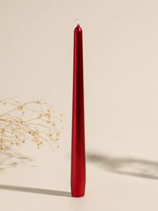 Набор свечей античных, 2.3&times;24.5 см, 5 ч, 55 г, 2 шт., бордо металлик