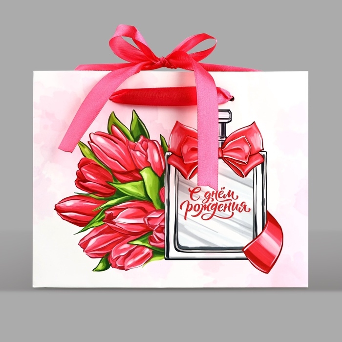 Пакет ламинированный с лентой «С Днём рождения», MS 23 × 10 × 18 см Пакет ламинированный с лентой «С Днём рождения», MS 23 × 10 × 18 см