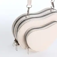 Сумка женская кросс-боди на молнии, в форме сердца, 20&times;5&times;16 см, белая