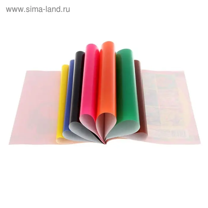 Бумага цветная А4, 8 листов, 8 цветов "Слоник", мелованная