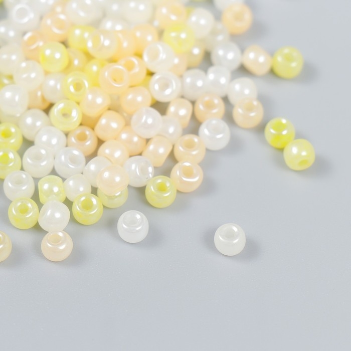Бисер стекло 6/0  Бисер стекло 6/0 "Жёлтый меланж" 10 гр