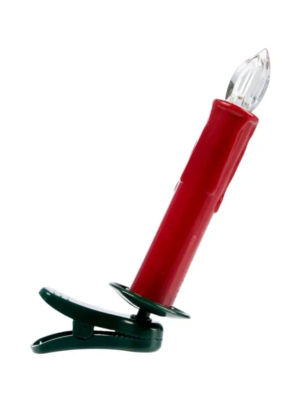 Светодиодные &laquo;Свечи на прищепках красные&raquo; 11 см, набор 10 шт., 10 LED, от батареек ААх10, пульт, свечение тёплое белое