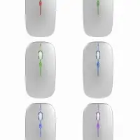 Мышь MB-2.4 беспроводная, оптическая, подсветка, 800-1600 dpi, USB, Bluetooth, серебристая