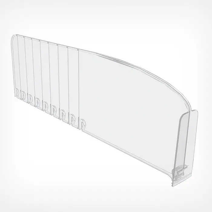 Пластиковый обламывающийся разделитель c передним ограничителем 8 см, 18.5-38.5&times;3.5&times;12 см
