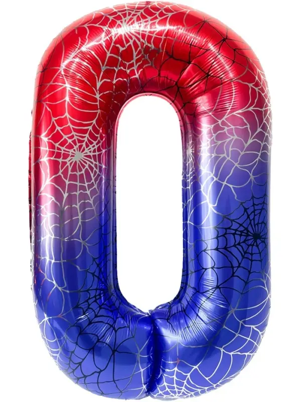 Воздушный шар фольгированный 40" цифра "0" героическая тема, цвет красный и синий, в ин.уп.