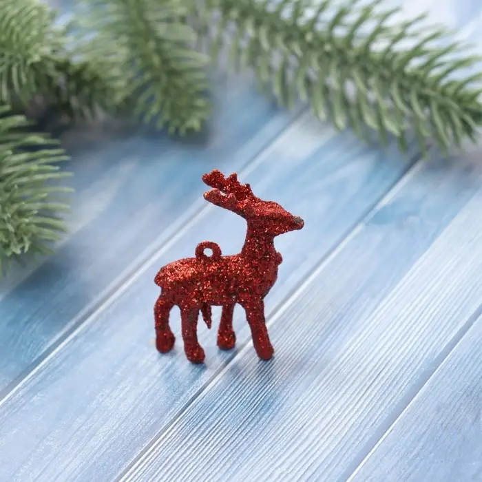 Ёлочные игрушки 3 шт. «Зимнее волшебство. Олени-малыши» пластик, 4х3,5 см, МИКС Ёлочные игрушки 3 шт. «Зимнее волшебство. Олени-малыши» пластик, 4х3,5 см, МИКС
