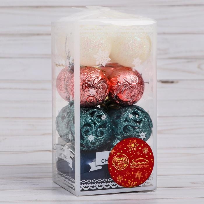 Набор шаров пластик d- 4 см, 16 шт Набор шаров пластик d- 4 см, 16 шт "Торжество" микс