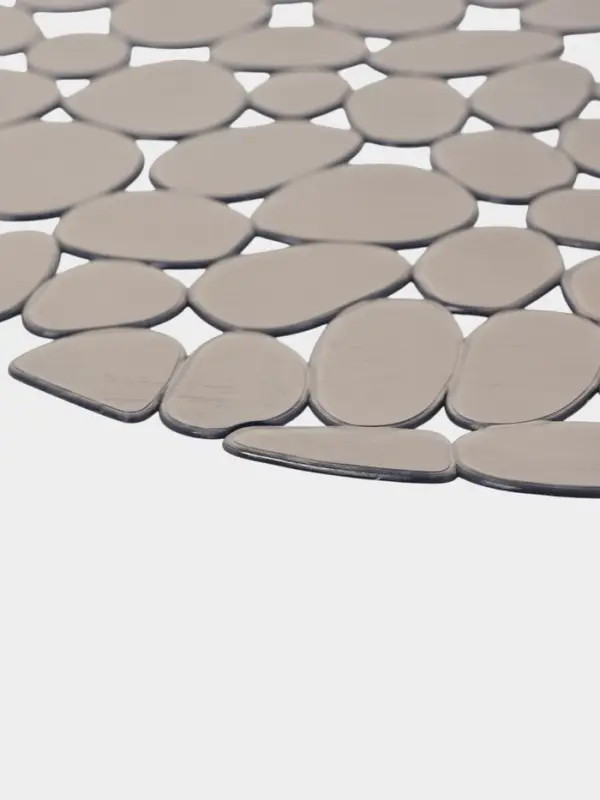 Коврик в раковину "Галька"  круглый d=29 см прозрачный, цвет серо-коричневый