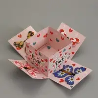 Коробка подарочная "Бабочки, Удачи" 14,5 х 14,5 х 12,7 см