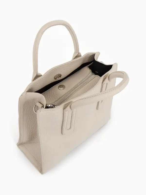 Сумка женская тоут TEXTURA на молнии, 29&times;10&times;25 см, однотонная, молочная