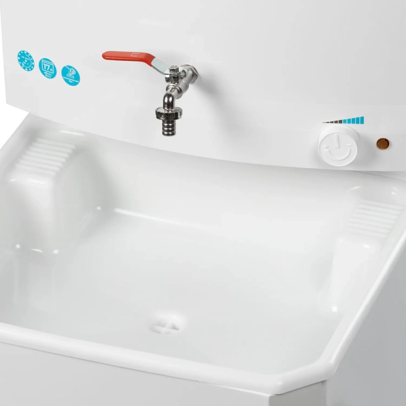 Умывальник дачный Topfort ELEGANT с подогревом 17л, пласт мойка, белый