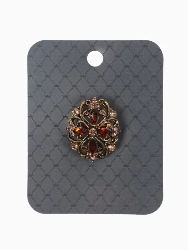 Брошь &laquo;Императрица&raquo;, коричневая в чернёном золоте