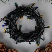 Гирлянда &laquo;Нить&raquo; 5 м, IP20, тёмная нить, 50 ламп, 8 режимов, 220 В, свечение мульти