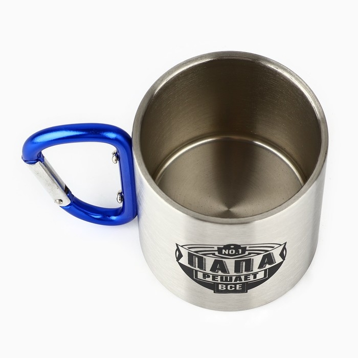 Кружка туристическая с карабином «Папа», 180 мл, МИКС