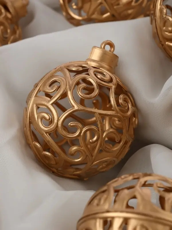 Ёлочные игрушки &laquo;Морозец&raquo;, шары новогодние, d=6 см, 8 шт., золотистые