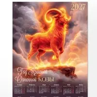 Календарь 2027, настенный, А2 &laquo;Огненная коза&raquo;