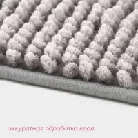 Коврики для ванной и туалета Доляна &laquo;Букли&raquo;, 2 шт., 40&times;50, 50&times;80 см, серые