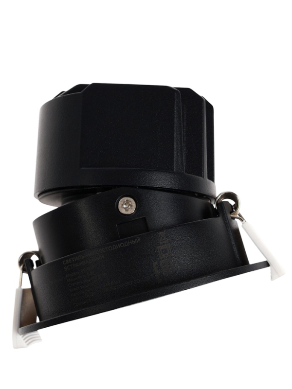 Светильник светодиодный встраиваемый, поворотный, 6Вт, 6500К, с драйвером, D75, черный Светильник светодиодный встраиваемый, поворотный, 6Вт, 6500К, с драйвером, D75, черный