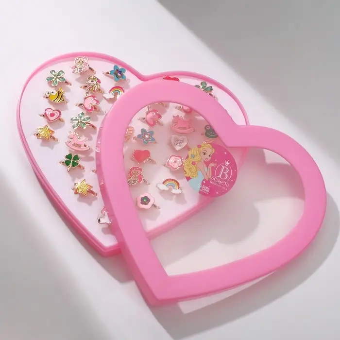 Кольцо детское Выбражулька «Сказочное ассорти», форма МИКС, цветное, безразмерное Кольцо детское Выбражулька «Сказочное ассорти», форма МИКС, цветное, безразмерное