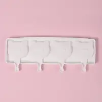Форма для мороженого &laquo;Коты&raquo;, силикон, 38&times;14.5&times;2.5 см, 4 ячейки, МИКС