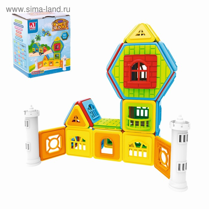 Конструктор магнитный «Домик», 84 детали Конструктор магнитный «Домик», 84 детали
