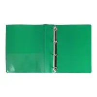 Папка на 4 кольцах А4 Calligrata, 40 мм, 700 мкм, пластик, внутренний карман, карман на корешок, зеленая