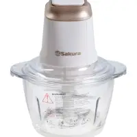 Измельчитель Sakura SA-6261W, 1.2 л, 500 Вт, стекло, 4 ножа, белый