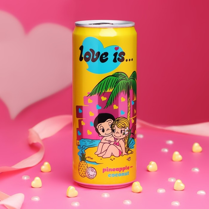 Вода газированная Love is, с ананасом и кокосом, 330 мл Вода газированная Love is, с ананасом и кокосом, 330 мл