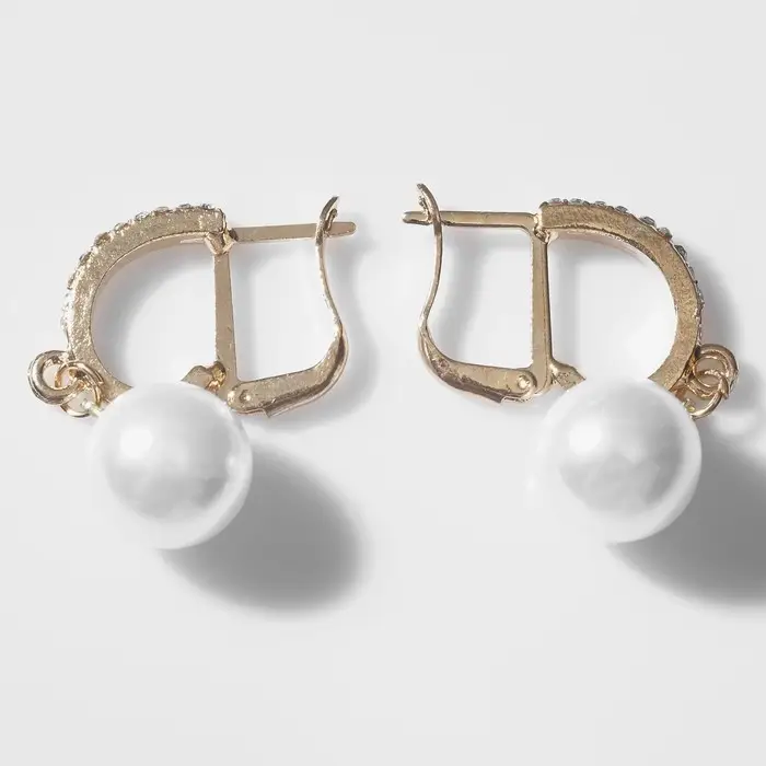 Серьги с жемчугом &laquo;Грейс&raquo;, две бусины, белые в золоте, шар №20