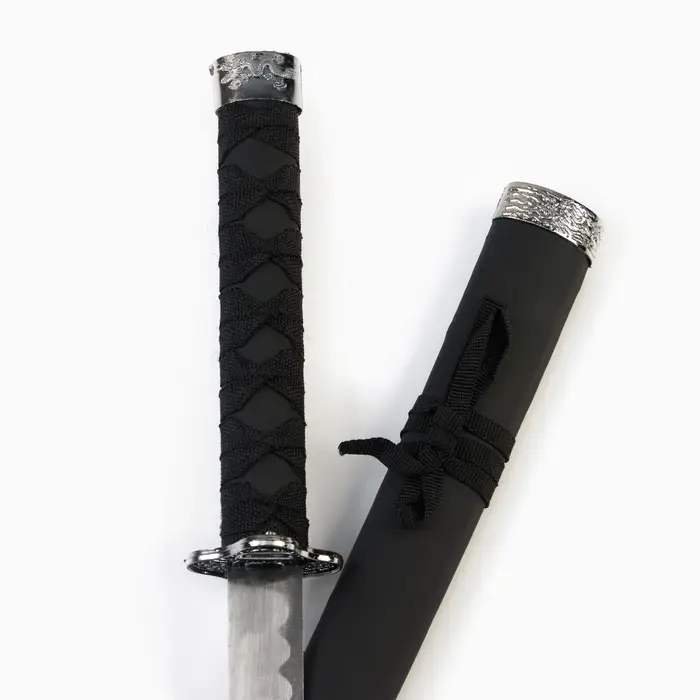 Макет оружия &laquo;Сувенирные катаны на подставке 3в1. Классик&raquo;, подарочный набор, ножны кожзам, чёрный, 47 см; 70 см; 89 см