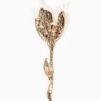 Брошь &laquo;Цветок&raquo; лилия, белая в золоте