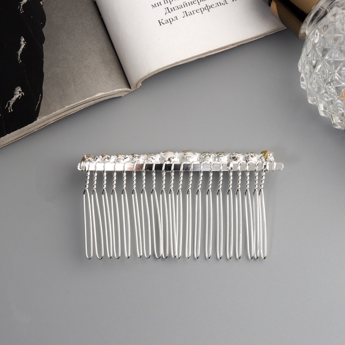 Гребень для волос  Гребень для волос "Медея" классика нить, 7,5х4 см, серебро