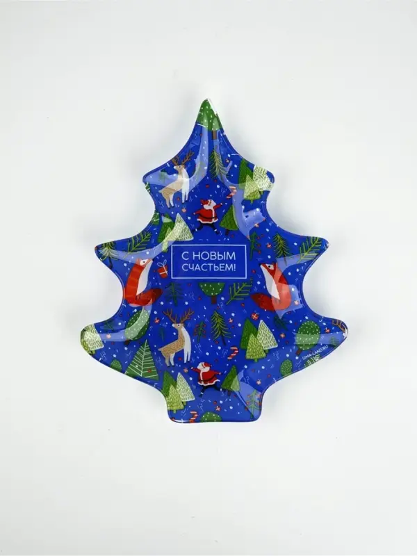 Блюдо новогоднее плоское &laquo;С Новым годом&raquo;, 19.5&times;16.5 см