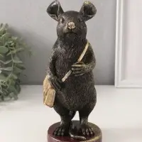 Фигурка полистоун &laquo;Мышонок-почтальон с сумкой через плечо&raquo;, 10.5&times;12.5&times;27.5 см