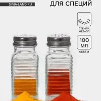Набор для специй Доляна &laquo;Кафе&raquo;, 2 предмета: солонка, перечница 100 мл, стекло